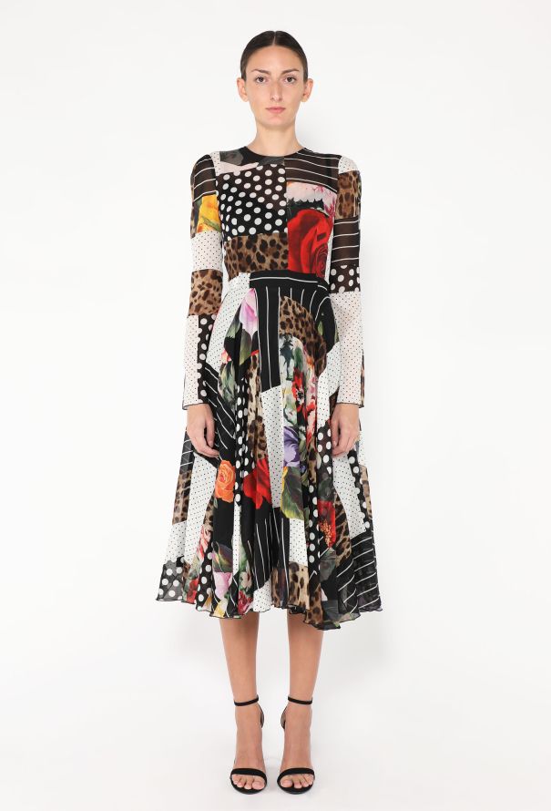 Dolce & Gabbana S/S 2021 Patchwork Silk Dress - 3