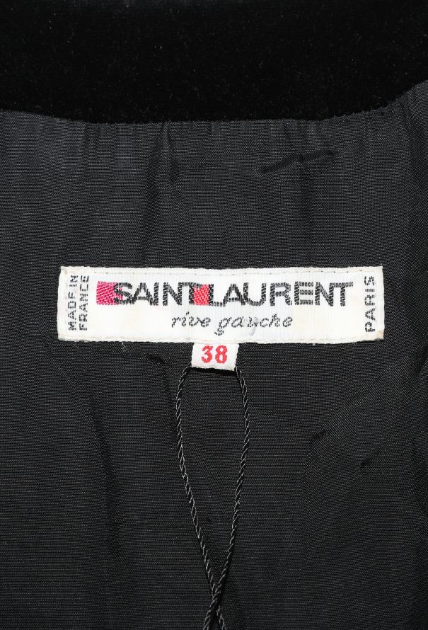 Saint Laurent Late '70s Velvet Trim Dress - 4 Saint Laurent Late '70s Velvet Trim Dress - 4
