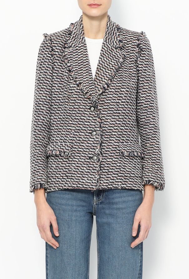 Chanel 2004 Frayed Trim Tweed Jacket - 4