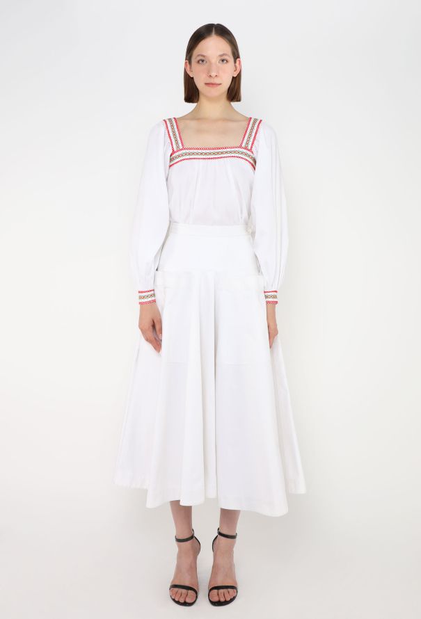 Saint Laurent Vintage Flared Cotton Skirt - 3