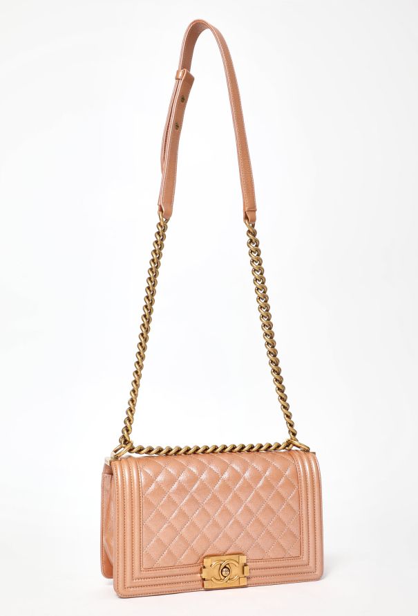 Chanel Rose Gold Medium Boy Bag - 2 Chanel Rose Gold Medium Boy Bag - 2