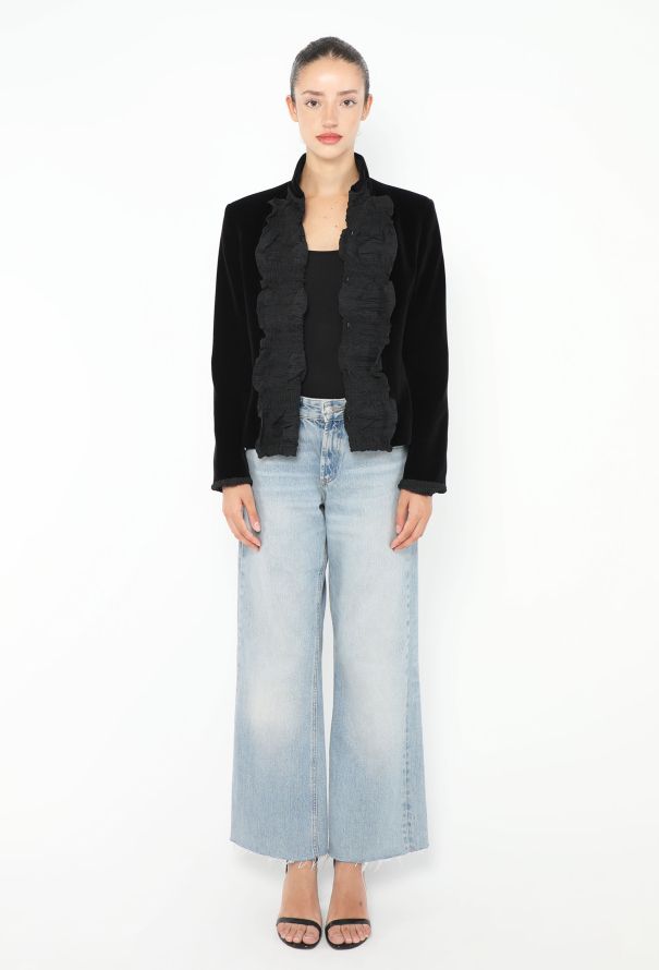 Saint Laurent Tom Ford F/W 2001 Velvet Ruffled Jacket - 4