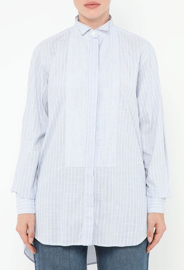 Céline Striped Pintuck Cotton Tunic - 1