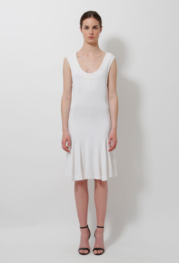Louis Vuitton Pre-owned Zipped Gathered Dress - White