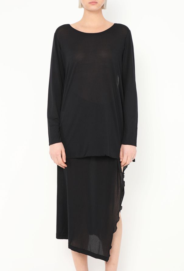 Yohji Yamamoto 1994 Jersey Wrap Slit Ensemble - 4 Yohji Yamamoto 1994 Jersey Wrap Slit Ensemble - 4