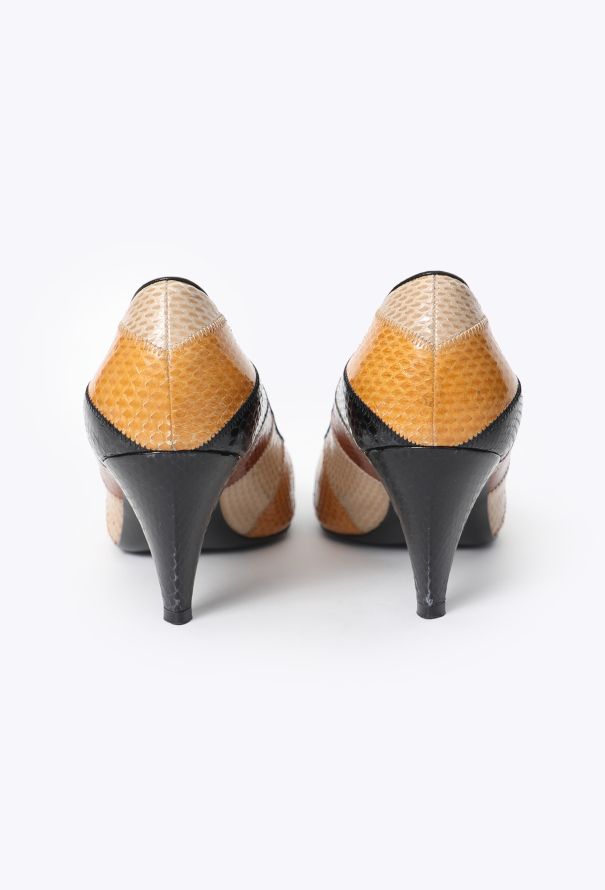 Céline 2020 Colorblock Python Pumps - 4