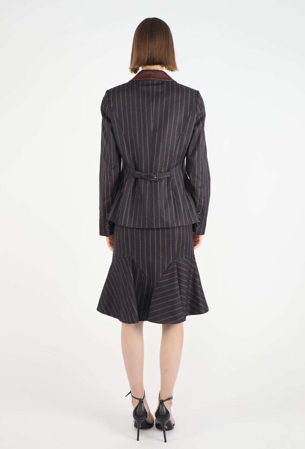 John Galliano 2006 Trompe l’Œil Pinstripe Ensemble - 6