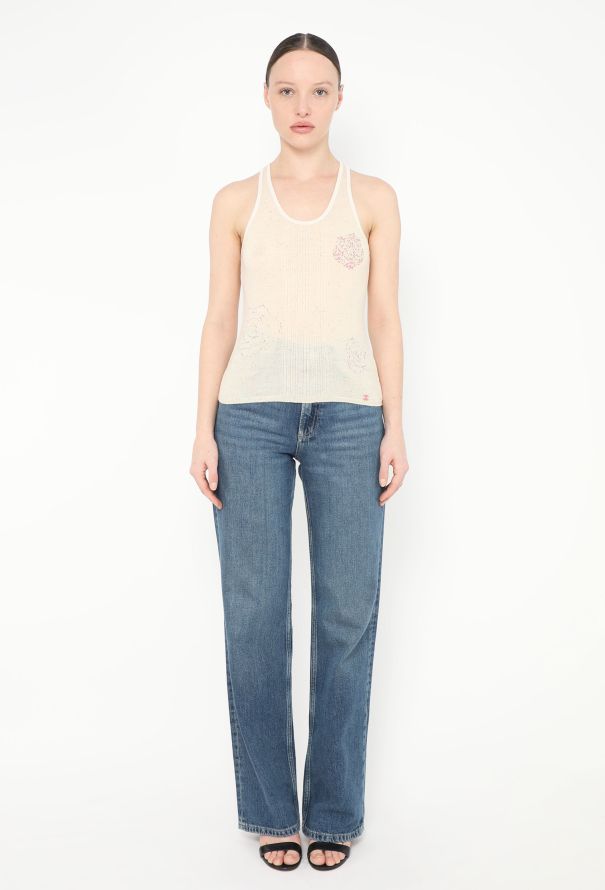 2004 Embellished 'CC' Camélia Top | Authentic & Vintage | ReSee