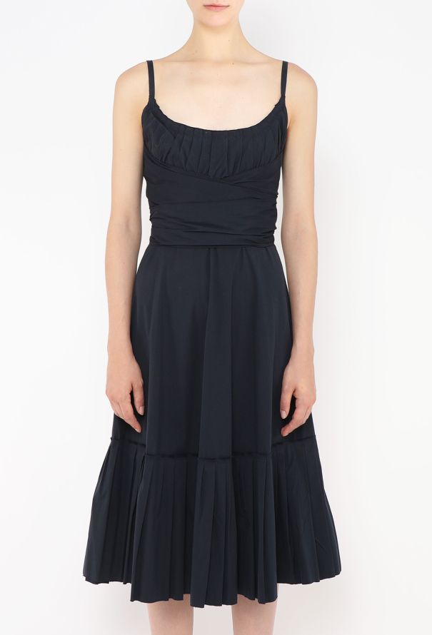 Prada Pleated Cotton Babydoll Dress - 2