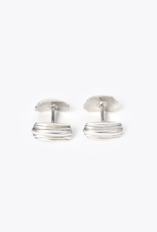 Hermès Vintage Textured Silver Cufflinks - 5