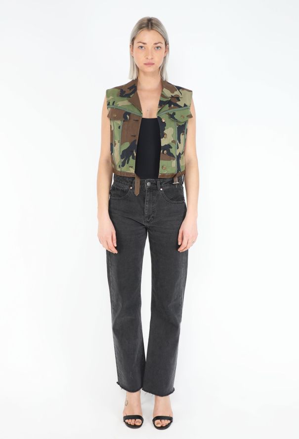 Dior Spring 2001 Camouflage Notched Vest - 4