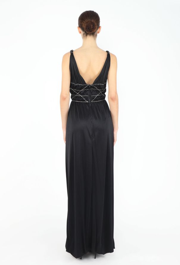 Azzaro 1975 Strass Trim Jersey Gown - 4