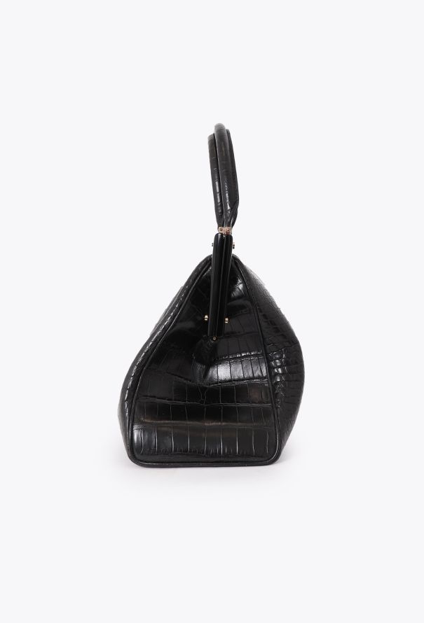 Perrin Black Crocodile Bag - 3