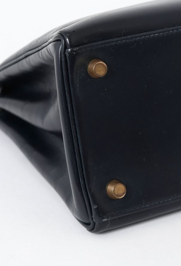 Hermès '90s Navy Box Kelly 32 Retourné - 8