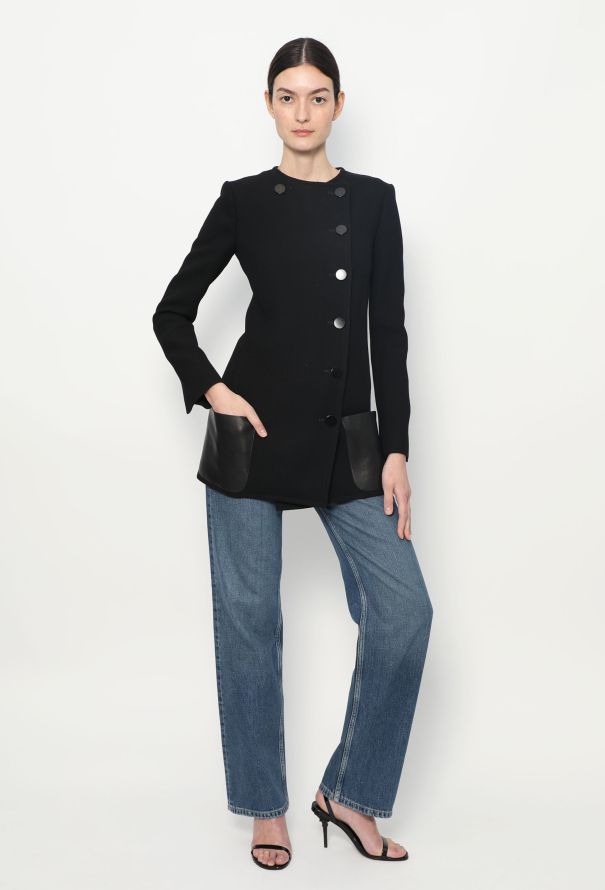 Céline F/W 2010 Leather Trim Peacoat - 5