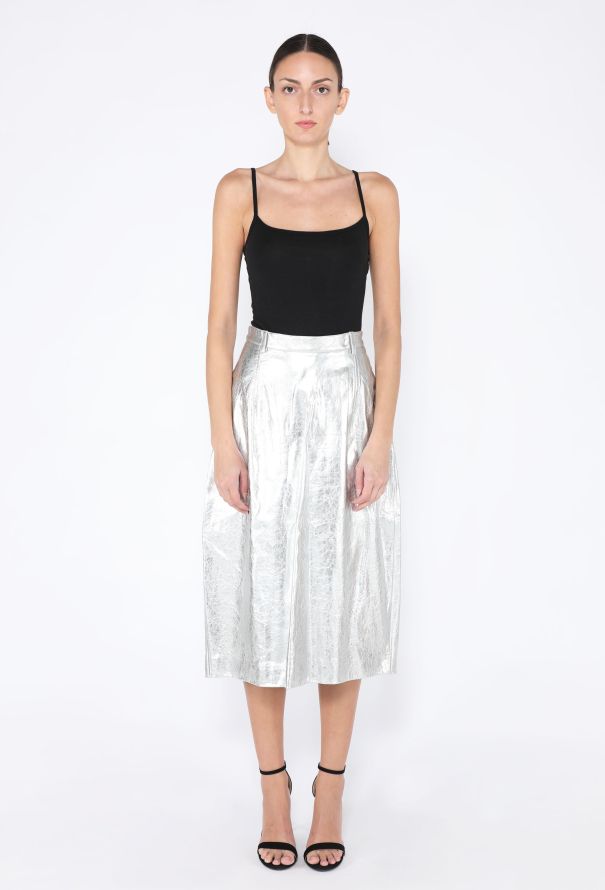 Balenciaga 2021 Leather Midi Skirt - 1