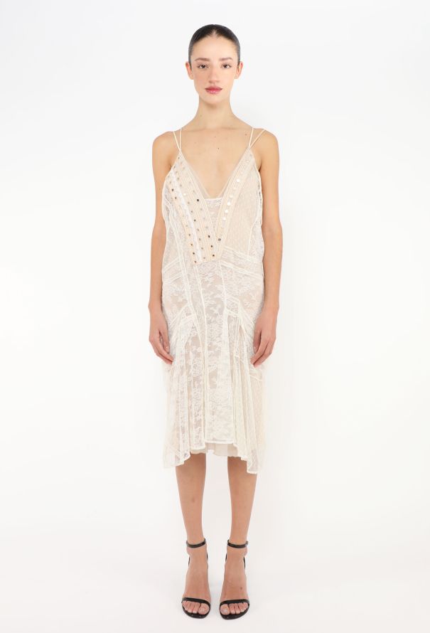 Roberto Cavalli Resort 2014 Mirrored Lace Slip Dress - 4