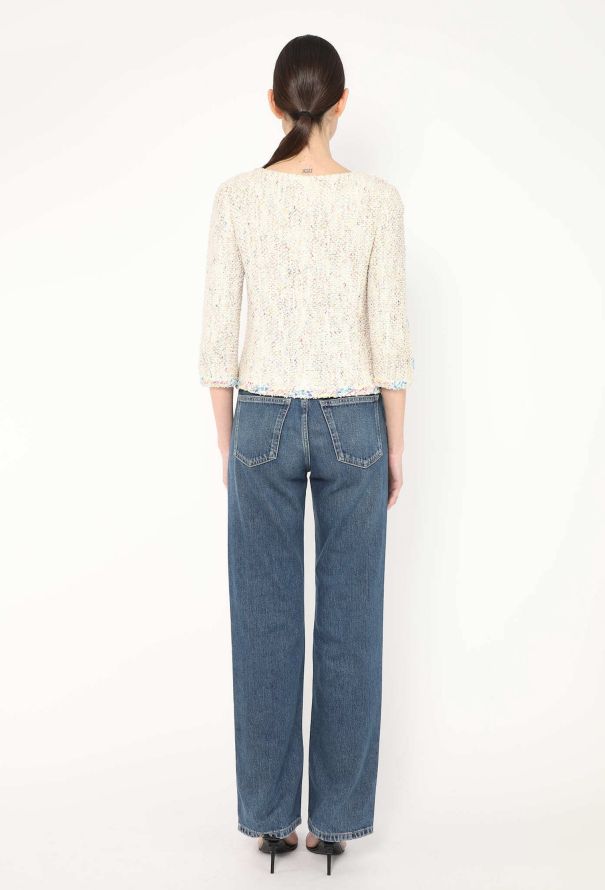 Chanel 1999 Painted Trim Tweed Jacket - 6