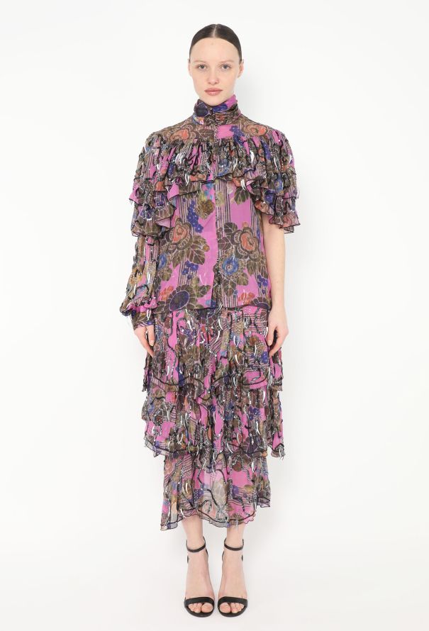 Rodarte S/S 2017 Embellished Silk Ensemble - 4