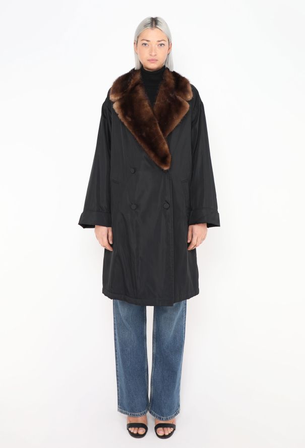Prada Mink Fur Trim Belted Trench - 4 Prada Mink Fur Trim Belted Trench - 4
