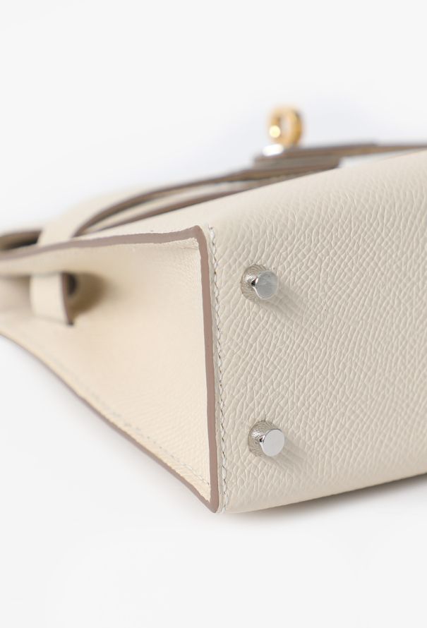 Hermès Craie Epsom Mini Kelly II Sellier Electrum - 11 Hermès Craie Epsom Mini Kelly II Sellier Electrum - 11
