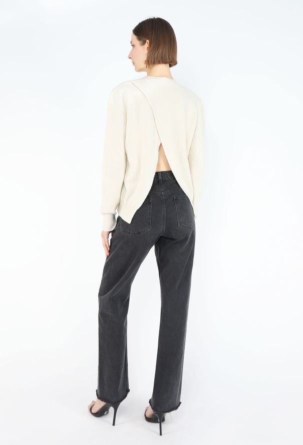 Céline Cashmere Open-Back Triomphe Sweater - 5