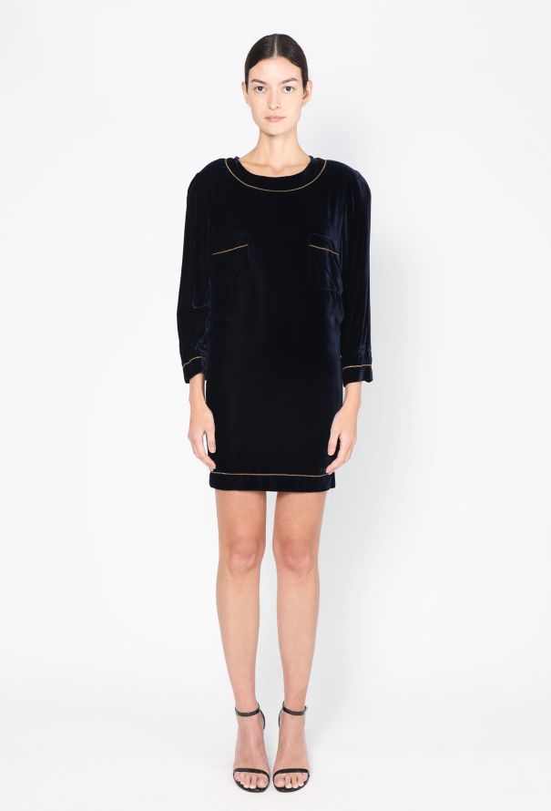 Chanel RARE 1995 Haute Couture Velvet Dress - 3 Chanel RARE 1995 Haute Couture Velvet Dress - 3