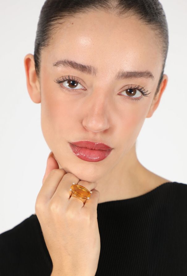 Van Cleef & Arpels Vintage 18k Yellow Gold, Citrine & Diamond Ring - 4