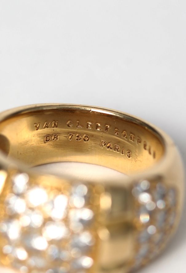 Van Cleef & Arpels Vintage 18K Yellow Gold & Diamond Bangle Ring - 5