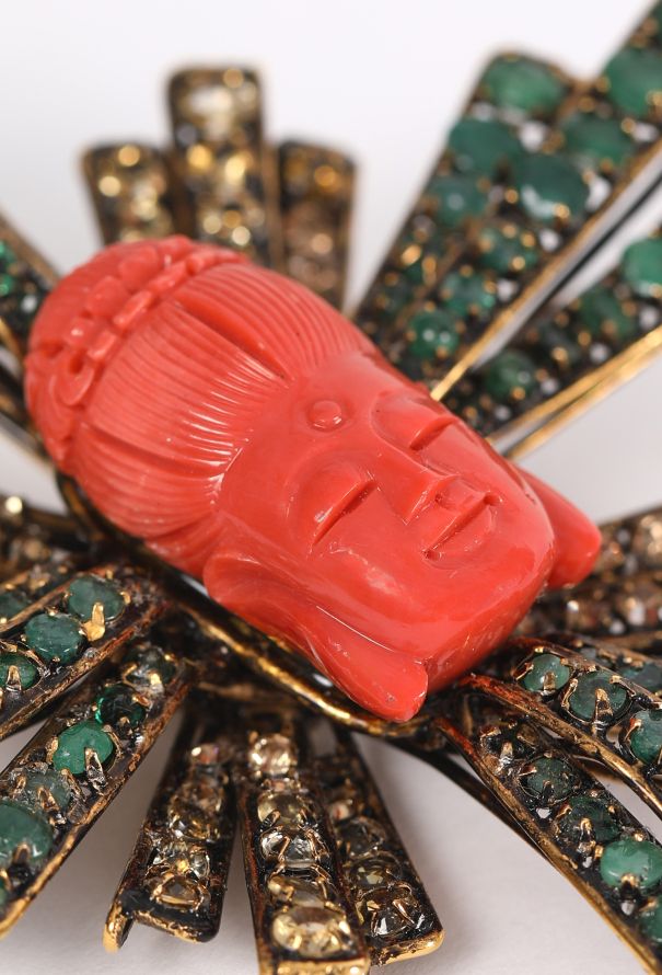 Iradj Moini Buddha Sunburst Brooch, 1990s - 3