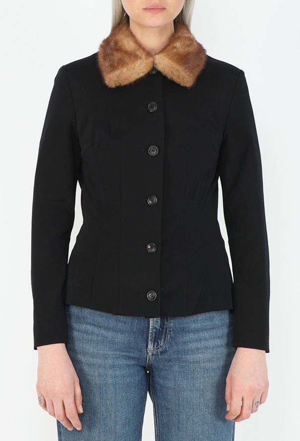 Dolce & Gabbana '90s Mink Fur Collar Jacket - 1