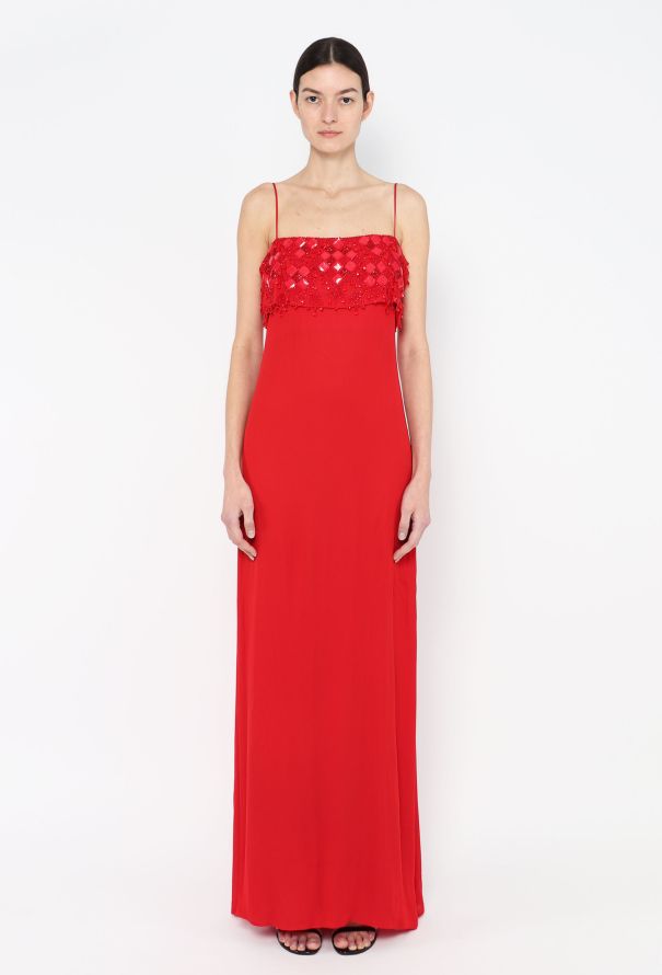 Valentino '90s Embellished Silk Bustier Gown - 1