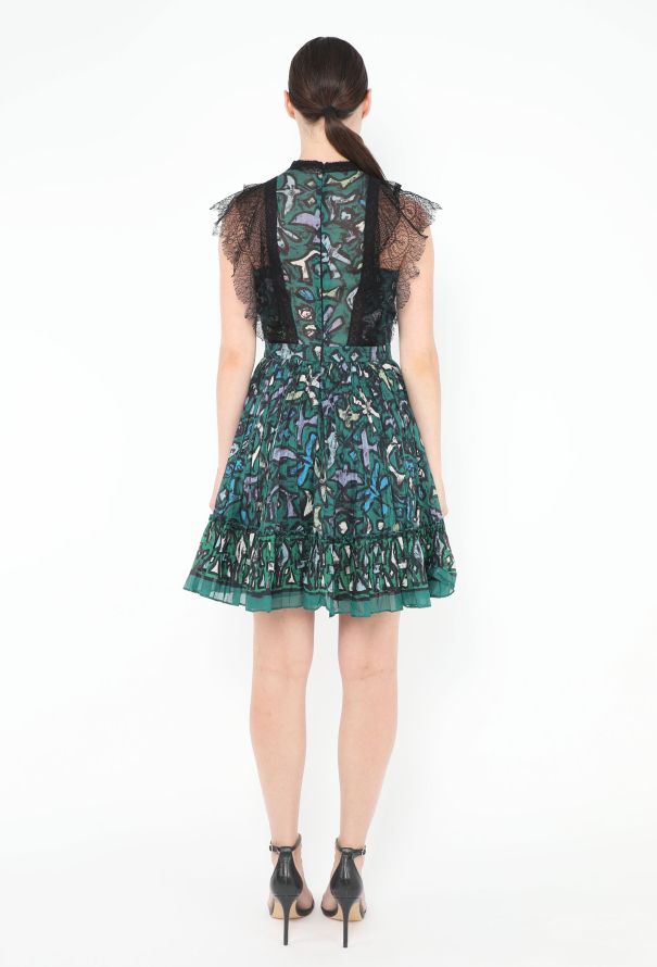Valentino Printed Lace Trim Dress - 4