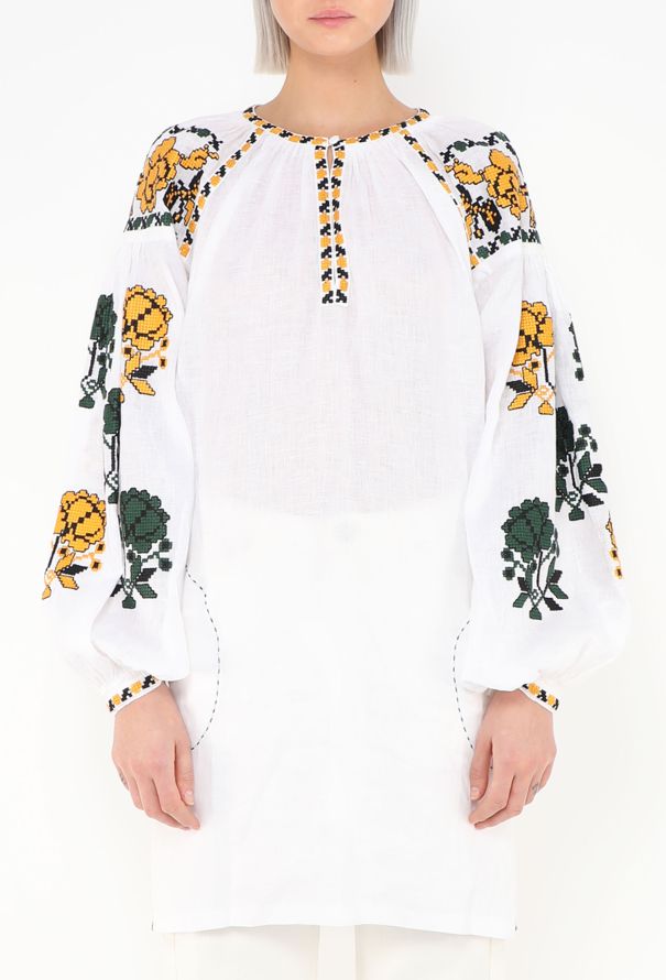 Vita Kin Embroidered Linen Tunic Top - 1