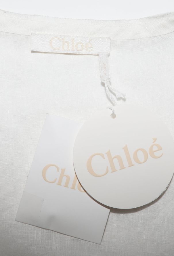 Chloé Pre-Fall 2022 Linen Eyelet Blouse - 6 Chloé Pre-Fall 2022 Linen Eyelet Blouse - 6