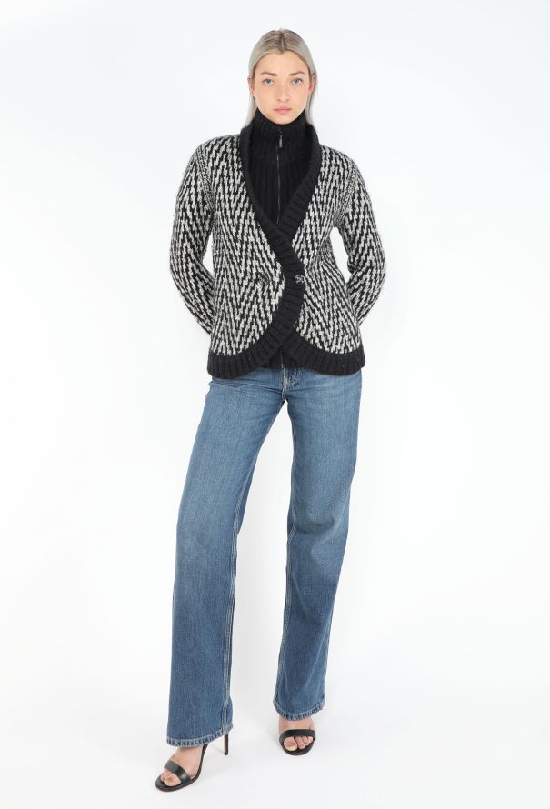 Chanel Chevron Ribbed Mohair Cardigan - 2