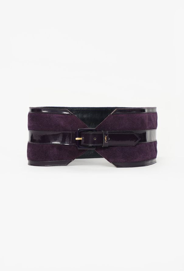 Saint Laurent Vintage Suede & Patent Belt - 1