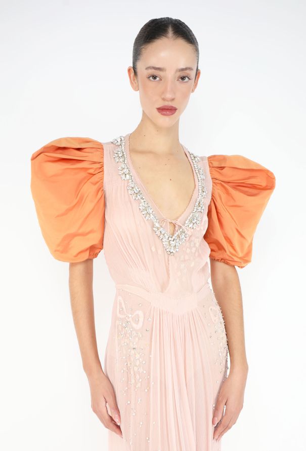 Miu Miu 2021 Limited Edition Hand-Beaded Chiffon Gown - 2