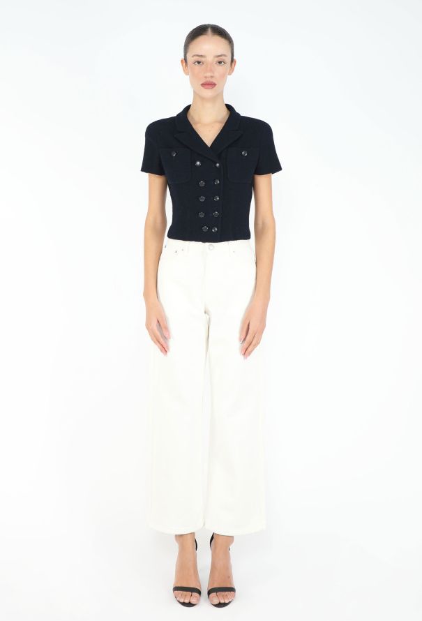 Chanel S/S 1995 Notched Cropped Jacket - 2