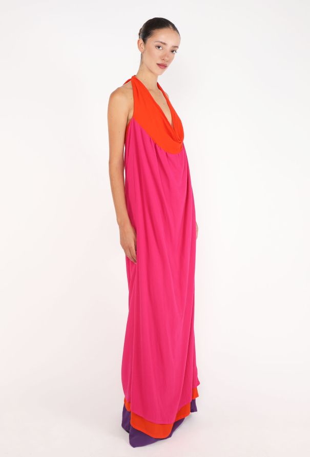 Gianni Versace Layered Silk Halter Dress, 1980s - 4