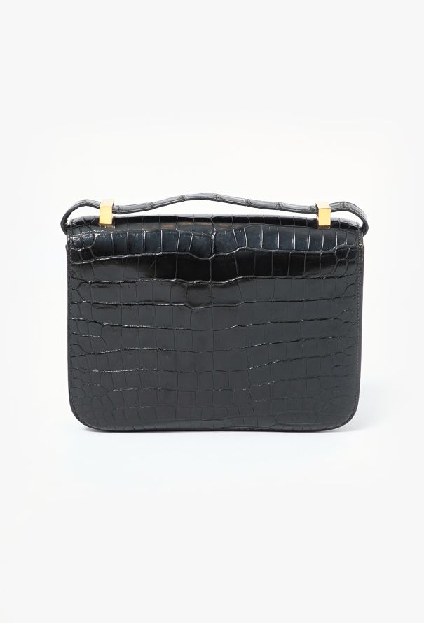 Hermès '80s Black Porosus Constance 22 - 6