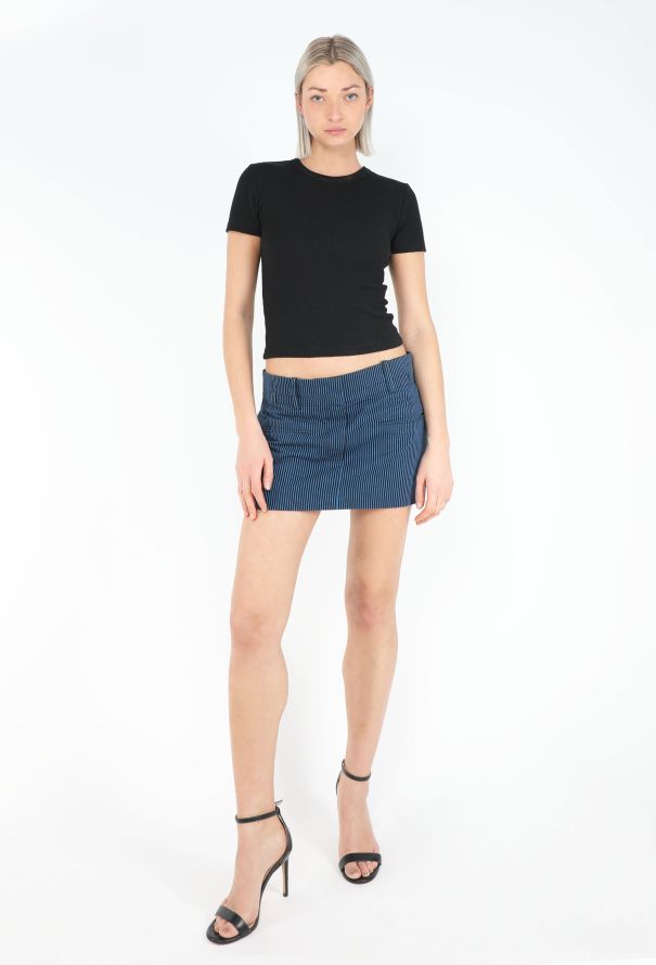 Balenciaga S/S 2001 Pinstripe Denim Skirt - 3