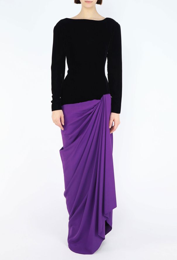 Dior Haute Couture F/W 1985 Velvet Draped Gown - 4