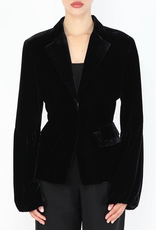 Gucci 1999 Velvet Bell-Sleeve Blazer - 2