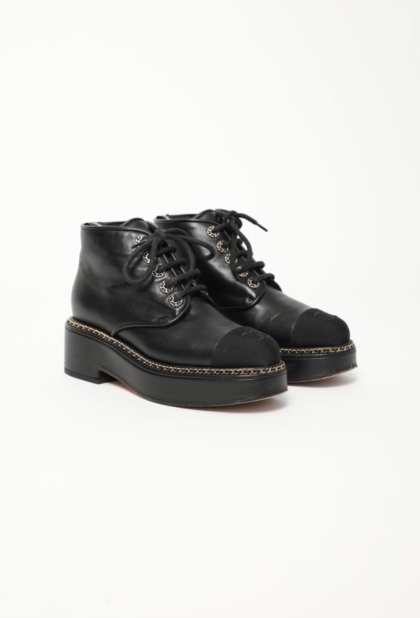 Chanel 2020 Chainlink Leather 'CC' Boots - 3 Chanel 2020 Chainlink Leather 'CC' Boots - 3