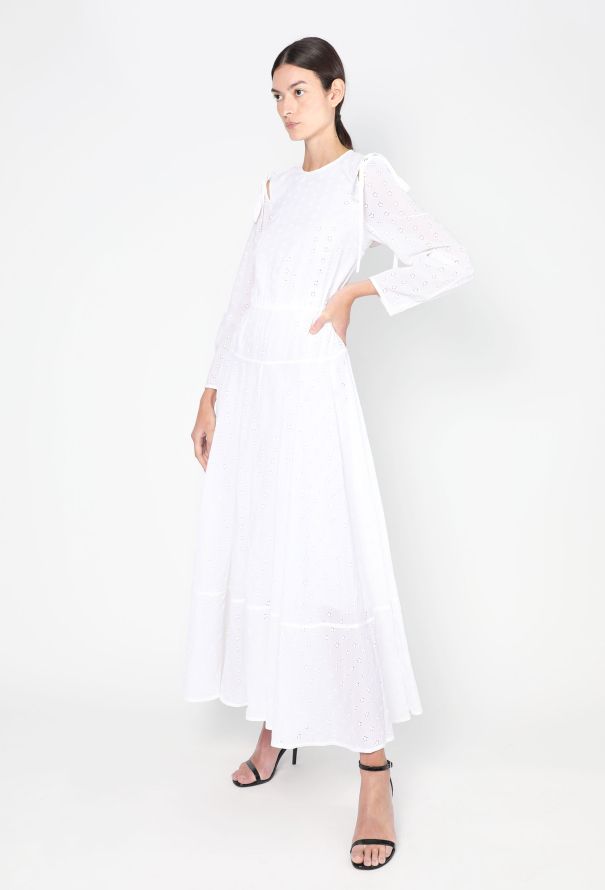 Calvin Klein Open-Back Cotton Eyelet Dress - 4