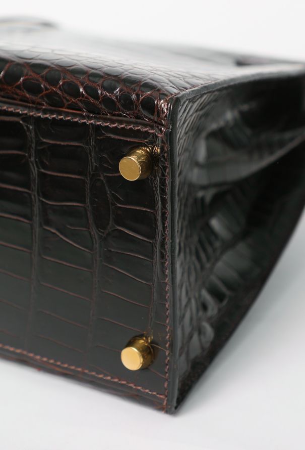 Hermès Ébène Porosus Kelly Sellier 32 - 12