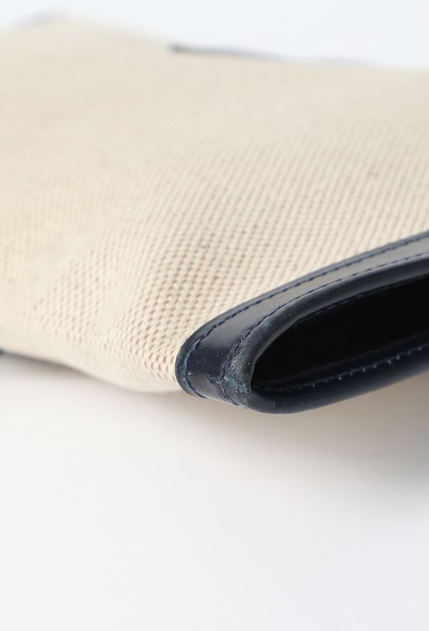 Hermès Vintage Toile H & Navy Box Jige Clutch - 9