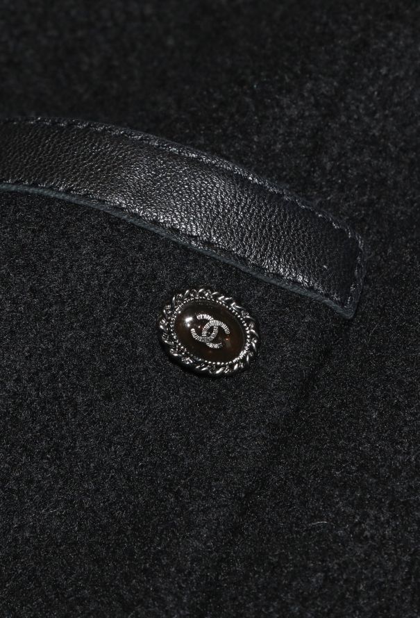 Chanel 2014 Cashmere Leather Trim Coat - 8