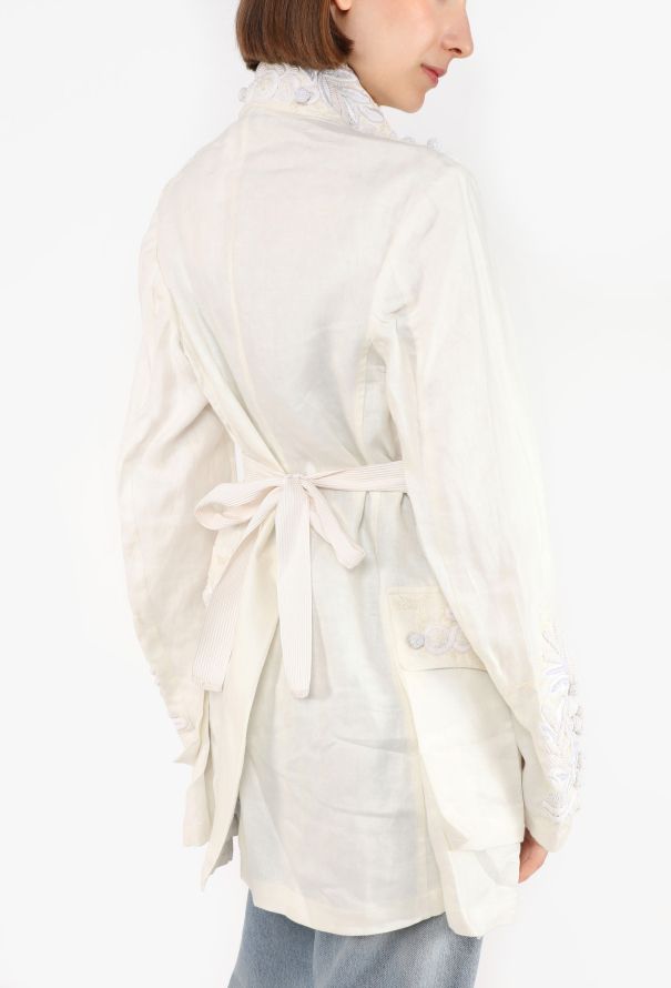 Dries Van Noten Embroidered Linen Jacket, Early 2000s - 5